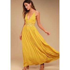 Lulu’s this is love Yellow Maxi Dress